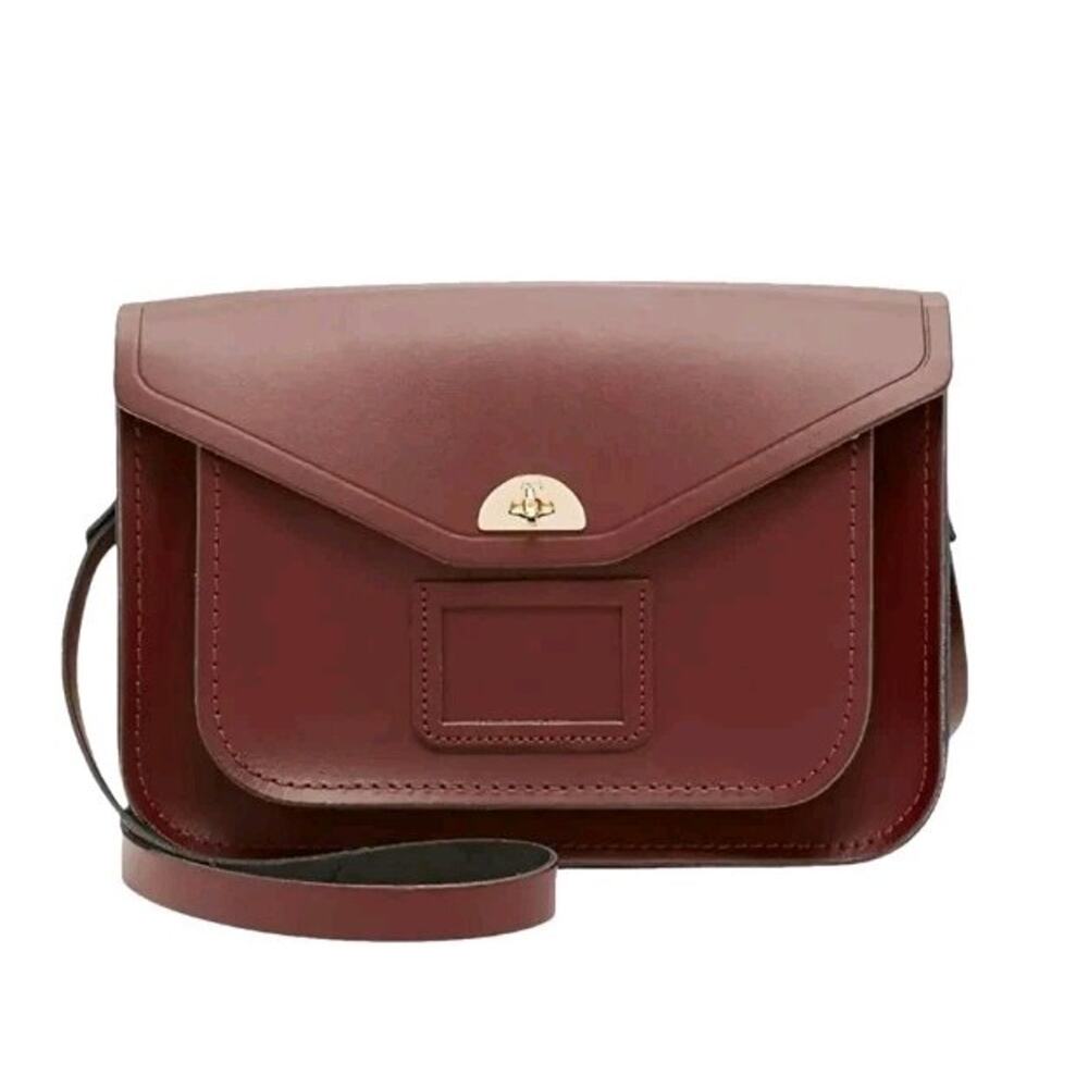 Cambridge Satchel Company Crossbody Bag - Burgubdy Leather 12 in x 8